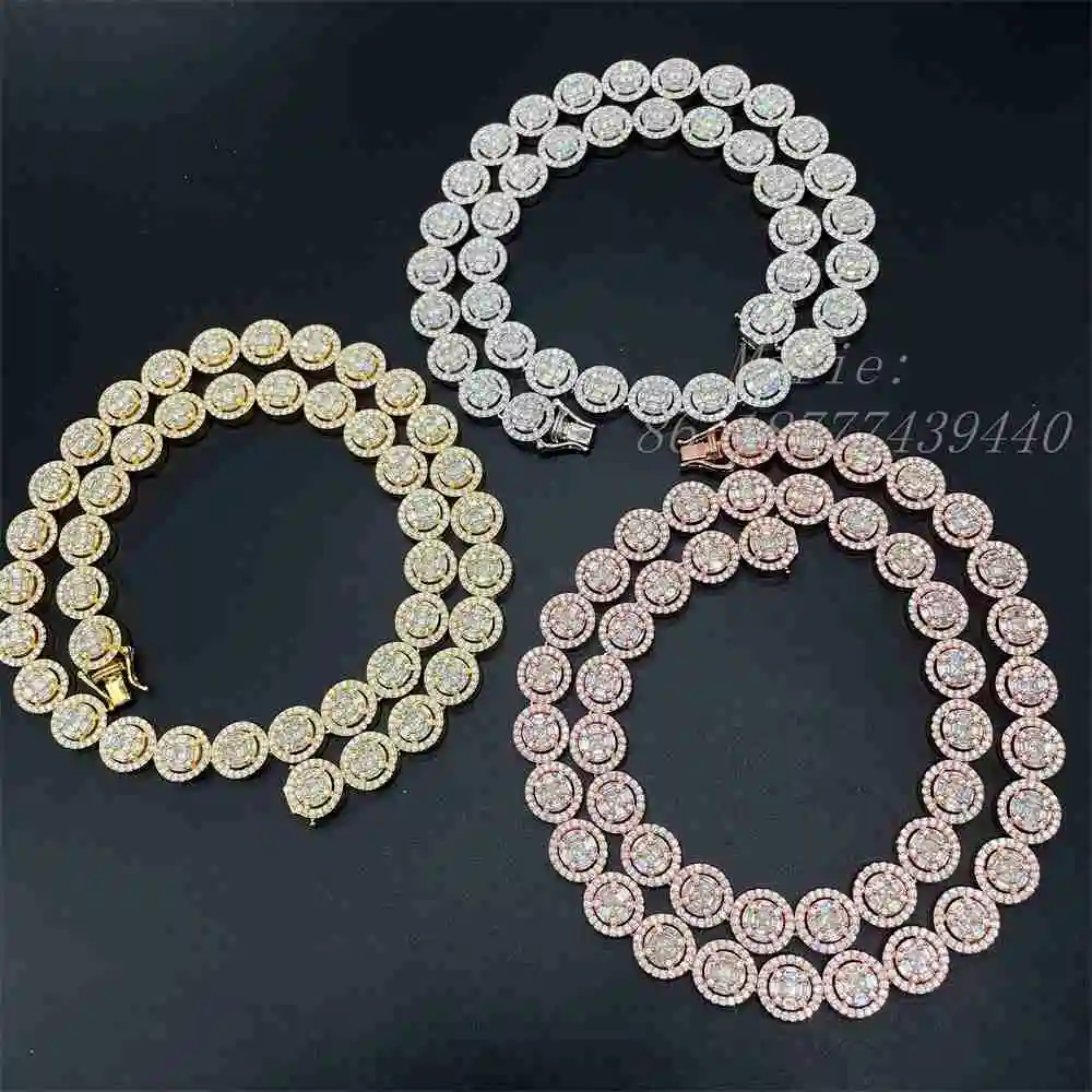 

Moissanite Jewelry Icedout Luxury Men Necklace Personality Fashion Silver Necklace Manufacturers Price Necklace