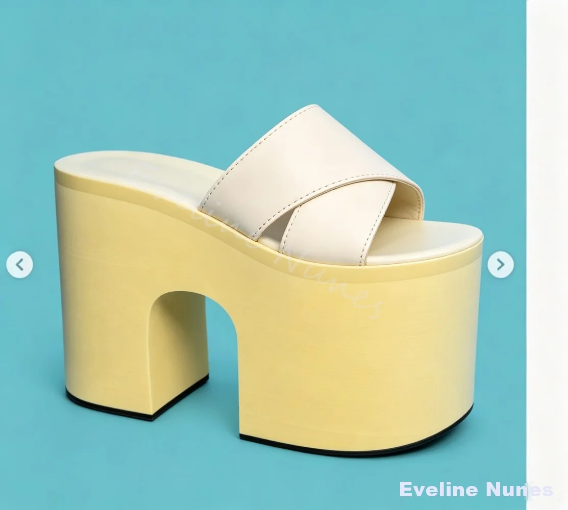 Crisscross Strap Platform Mule Sandals Women Fashion Summer Club Party Festival Street Slippers For People with Constipation