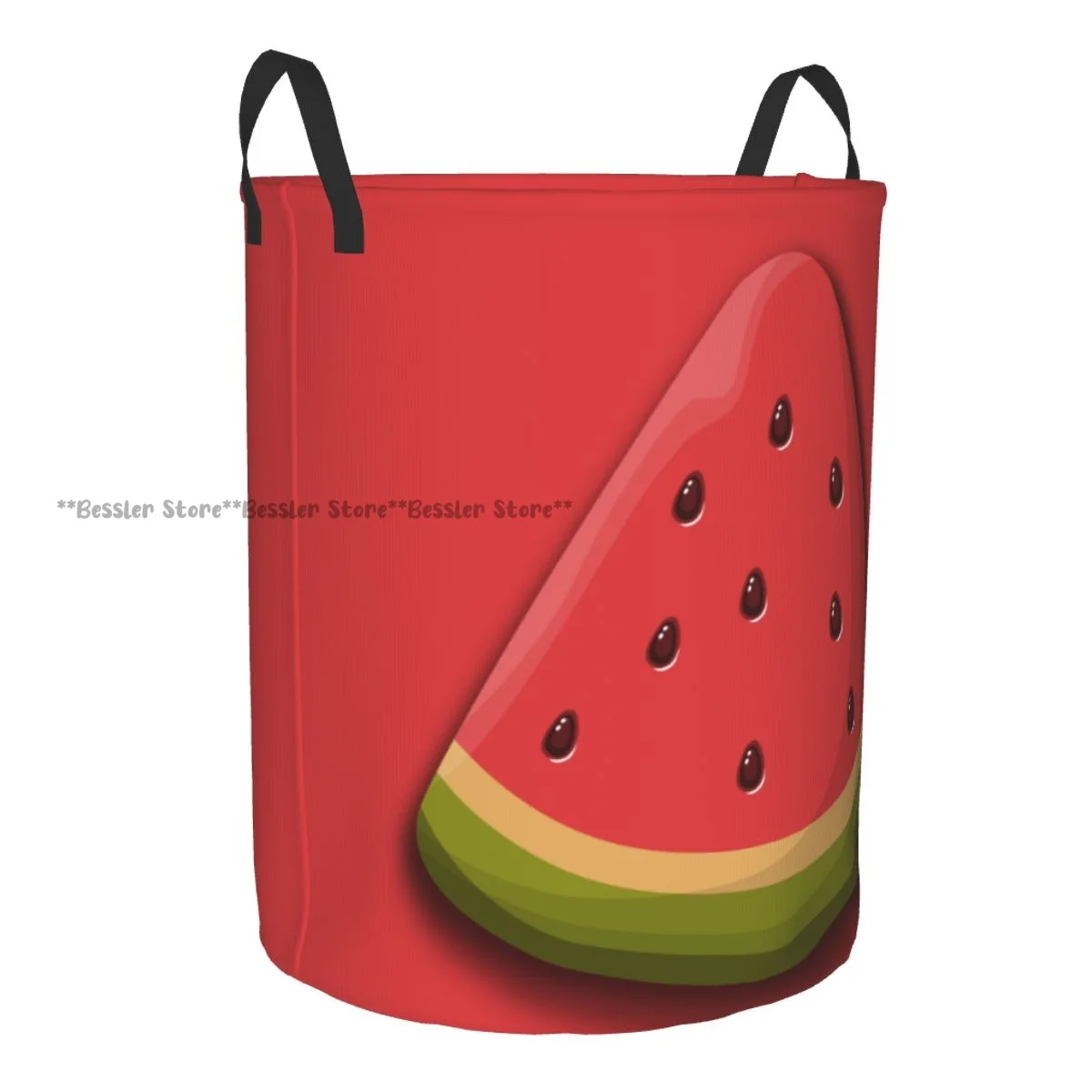 Laundry Basket Watermelon Round Storage Bin Collapsible Hamper Clothes Bucket Organizer