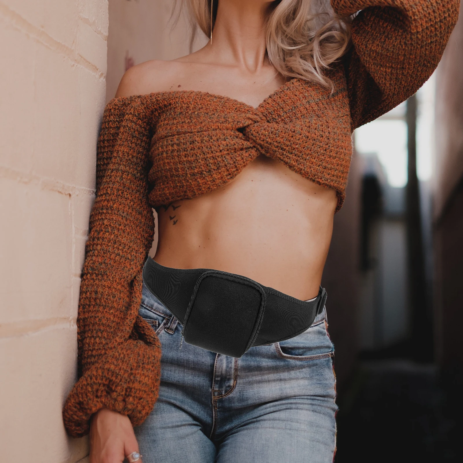 Heuptasje Fitness Microfoontas Mini Kleine Ronde Draagtas Riem Polyester Taille