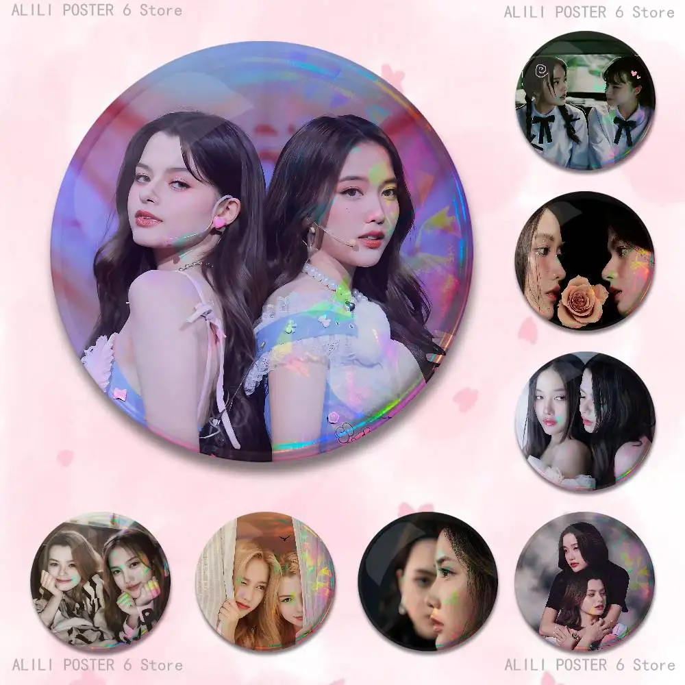 FreenBecky Freen Becky Enamel Pin Tinplate Round Brooch Cosplay Nijigen Otaku Culture Badges 58mm 44mm 32mm 75mm 25mm