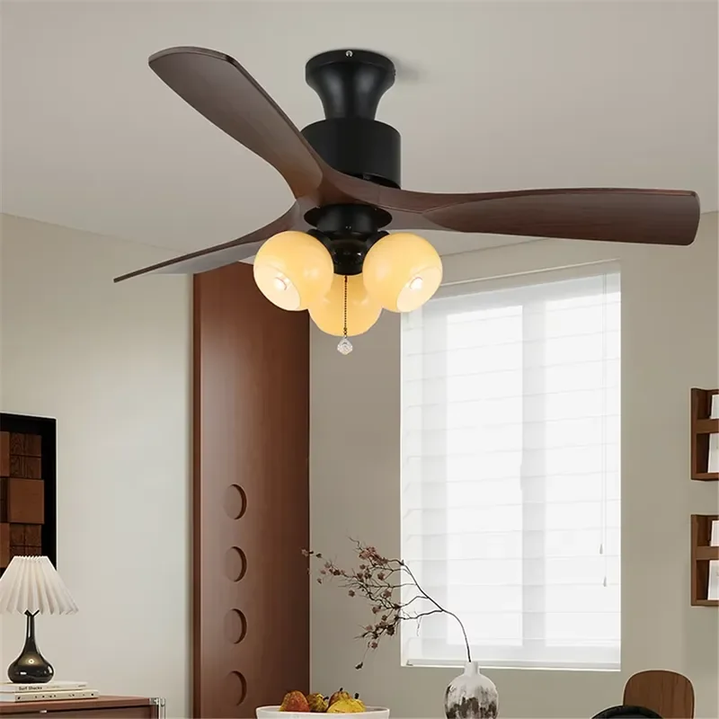 Modern LED Ceiling Fan Light in Living Room Bedroom Cafe Hotel Villa Creative Remote Control Fan with Light for Home Decor