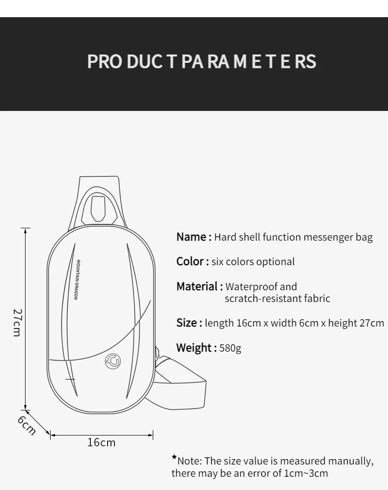 Imagem -03 - Bolsas Masculinos Computador Bolsa do Mensageiro dos Homens à Prova Impermeável Água Bolsa de Viagem Ocasional Mensageiro Bolsas de Ombro Esportes Casca Dura Peito Bolsa de Negócios