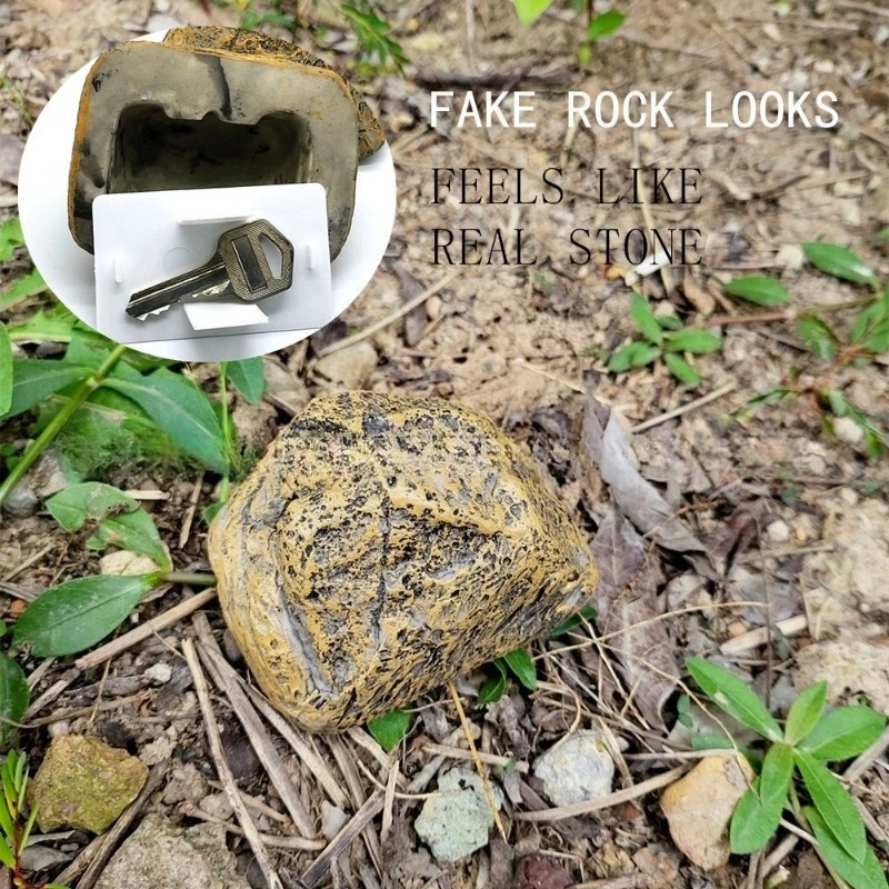 

Коробка для хранения ключей в виде имитации камня, из смолы, скрытый сейф, тайник для запасных ключей, денег и ценностей, для улицы