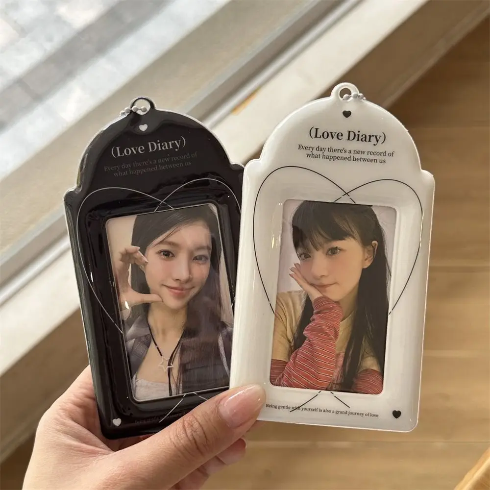 INS Style Multifunction Kpop Photocard Holder PVC Original Photocard Case with Keychain Cute 3 Inch Mini Photo Holder Girls