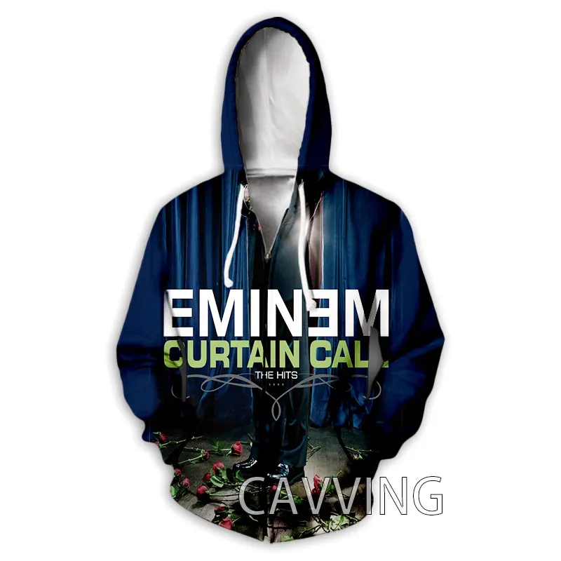 شعبية EMINEM ثلاثية الأبعاد طباعة سستة هوديس بلوزات الرجال النساء للجنسين مقنعين المتضخم هوديي زمم بلوزات رياضية