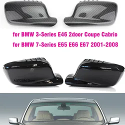 Pair Side Rearview Mirror Cap Wing Mirror Cover For BMW 7 Series E65 E66 2001-2008 E67 2002-2008 For E46 Coupe Mirror Cover