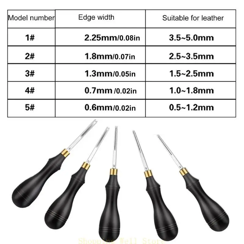 KX4B Кожаные края Skiving Tool Leather Craft Tool с деревянной ручкой кожа