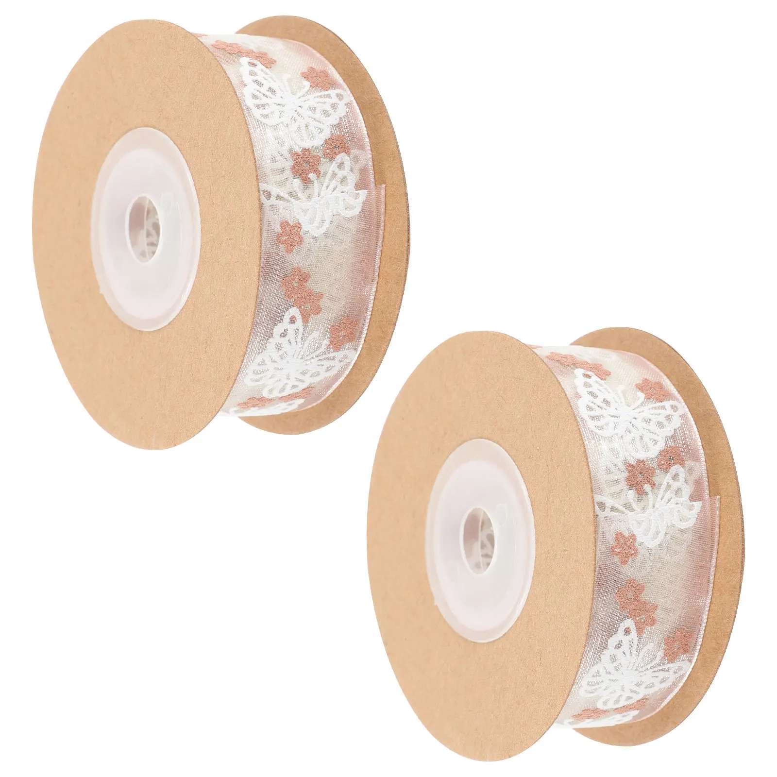 

2 Rolls Butterfly Ribbon Durable Cuttable Multi-Function Gift Wrapping Ribbon for DIY Holiday Decoration Christmas Supply