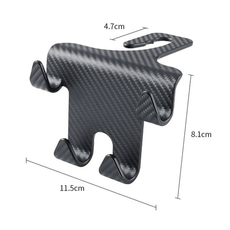 Universal Carbon Fiber Car Seat Back Hooks Headrest Mobile Phone Purse Handbag Holder Car Back Seat Hook Interior Accessories