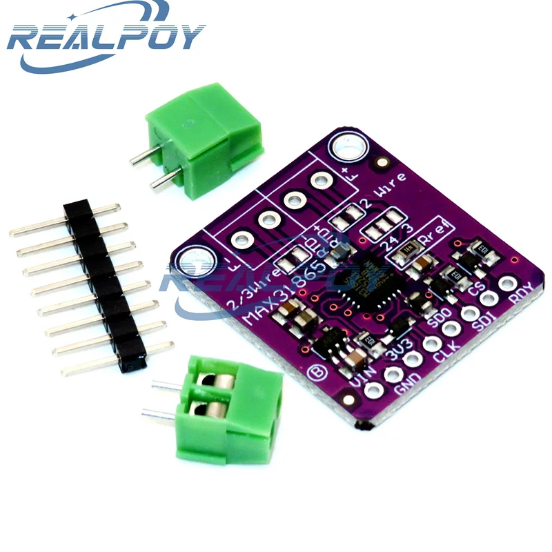 MAX31865 PT100 to PT1000 RTD-to-Digital Converter Board Temperature Thermocouple Sensor Amplifier Module 3.3V/5V For Arduino