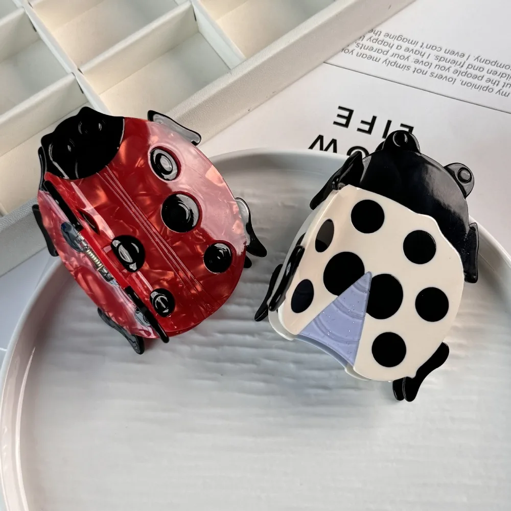 

Korean Style Ladybird Grab Clip Cartoon Insect Acetic Acid Claw Clip Claw Clip Grab Clip Shark Clip Ladies