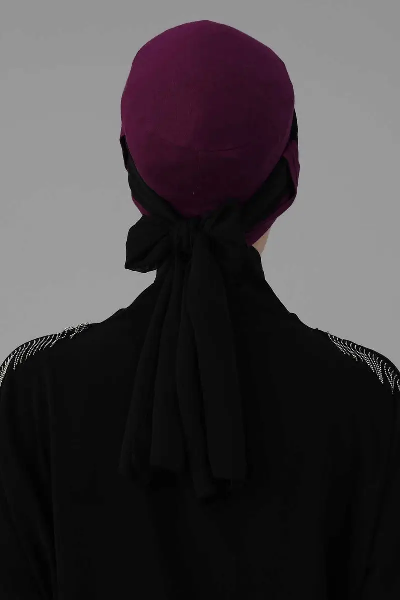 Chiffon-belted gekämmte Knochen lila