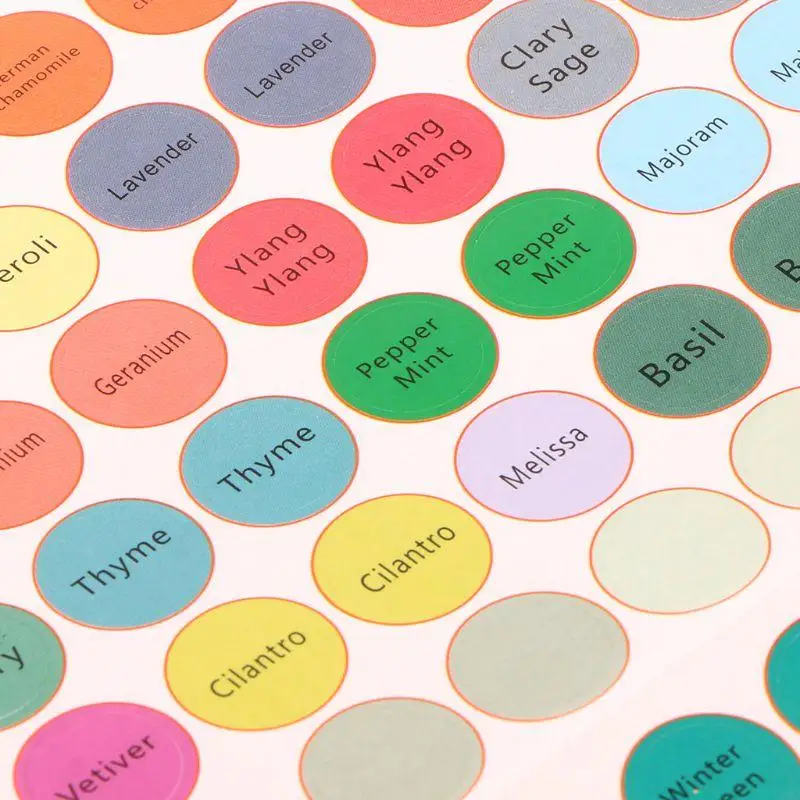 U0DE круглые наклейки на бутылки с эфирным маслом, этикетки для бутылок с эфирным маслом