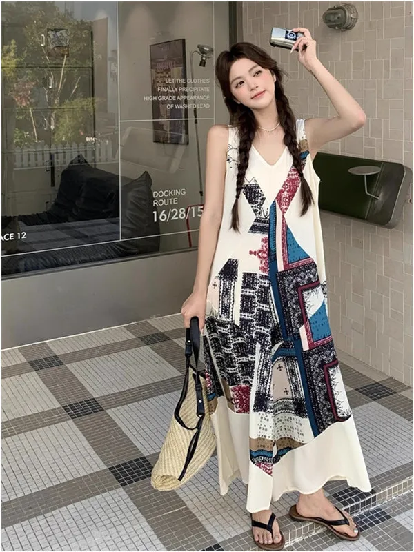 n Vaion Sle Women's Summer Faion Print Bib Overalls Unique One-Piece Wide Leg Skirt Pants High Waist Long Pants