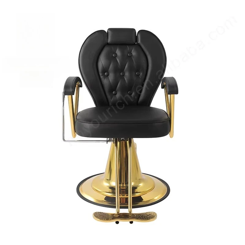 

Черное кресло для салона, высококачественное парикмахерское кресло с откидной спинкой, кресло для укладки красоты