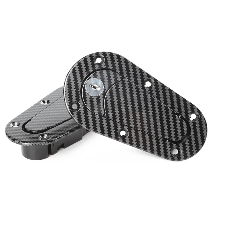 Black / Carbon Fiber Universal Racing Car Hood Pin Engine Bonnet Latch Lock Mount Kit Refitting w/ Keys Car car accessories