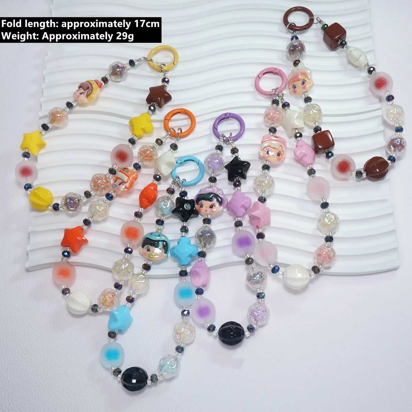 

Ремешок для мобильного телефона с героями мультфильмов, милая ручная цепочка с кристаллами, женская модная подвеска, короткая нить из бисера