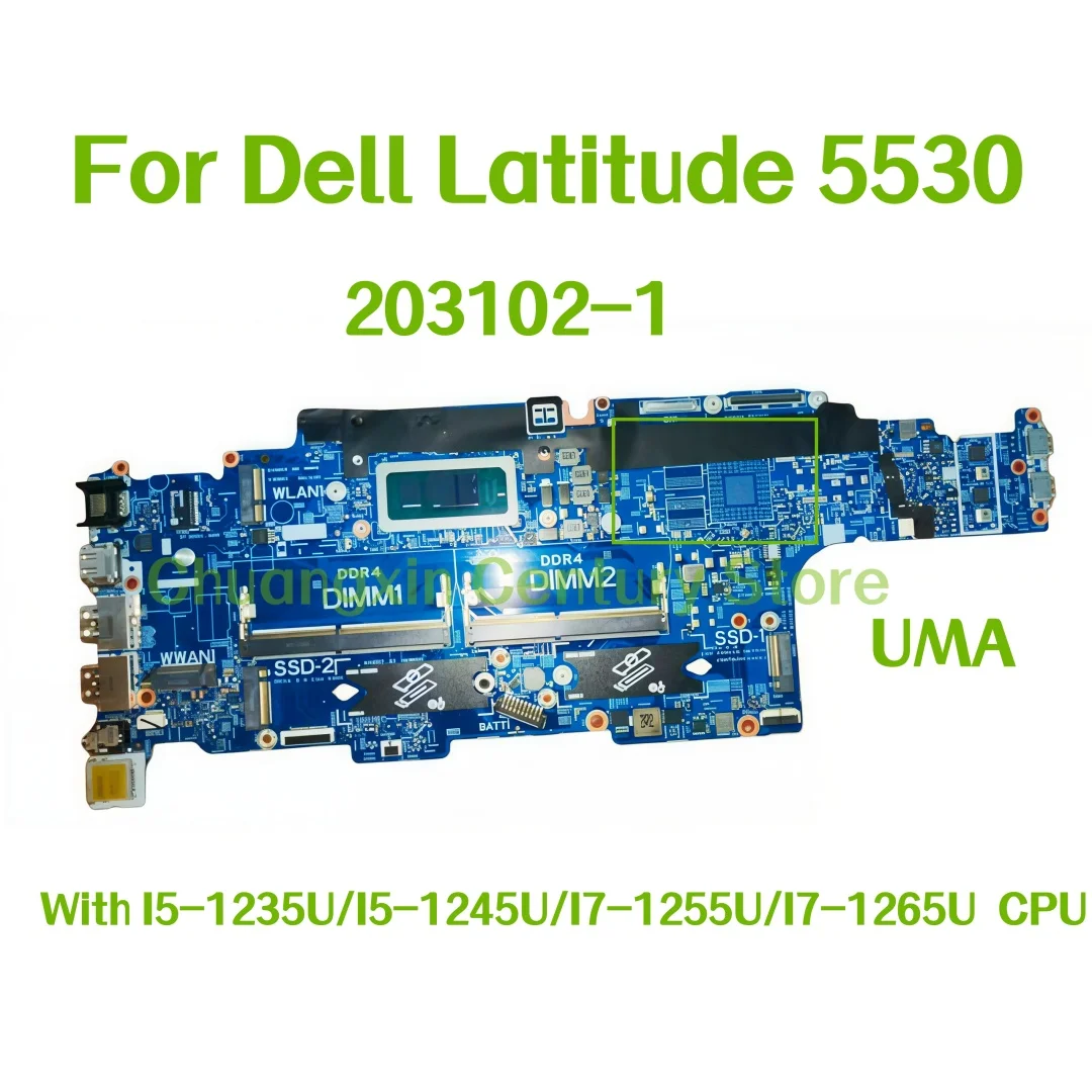 

Материнская плата 203102-1 для ноутбука Dell Latitude 5530 с процессором I5-1235U/I5-1245U/I7-1255U/I7-1265U UMA, 100% протестирована, исправна.