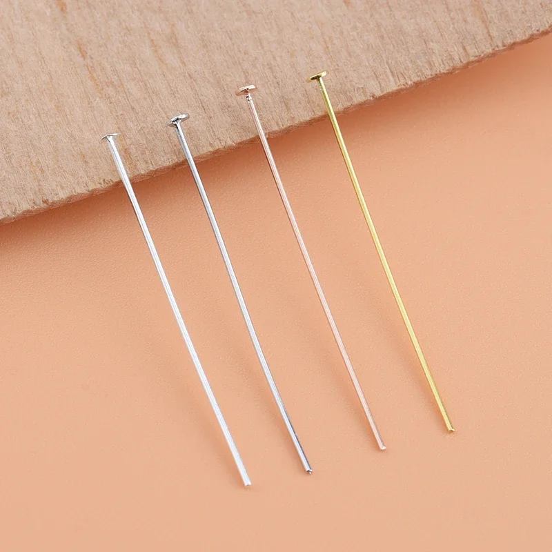 10 sztuk 925 Sterling Silver płaska główka Pin twórca biżuterii Making Handmade frezowanie wisiorek okucia