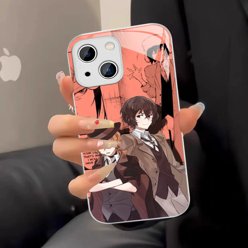 Japan Anime Bungou Stray Dogs Dazai Osamu Phone Case Tempered Glass For Iphone 14 13 12 11 Pro Mini XS MAX 14Plus X XS XR Cover