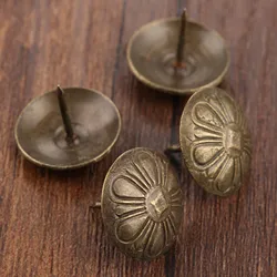 40Pc Antique Bronze Flower Nail Decorative Upholstery Tacks Furniture Fittings Jewelry Gift Wood Box Door Sofa Tack Stud Pushpin