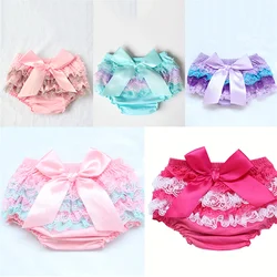 Toddler Ruffle Panties Girl's Underwear Babys Briefs Cotton Fabric Lace Butterfly Diaper Cover Ruffle Baby Knickers 5 Pieces