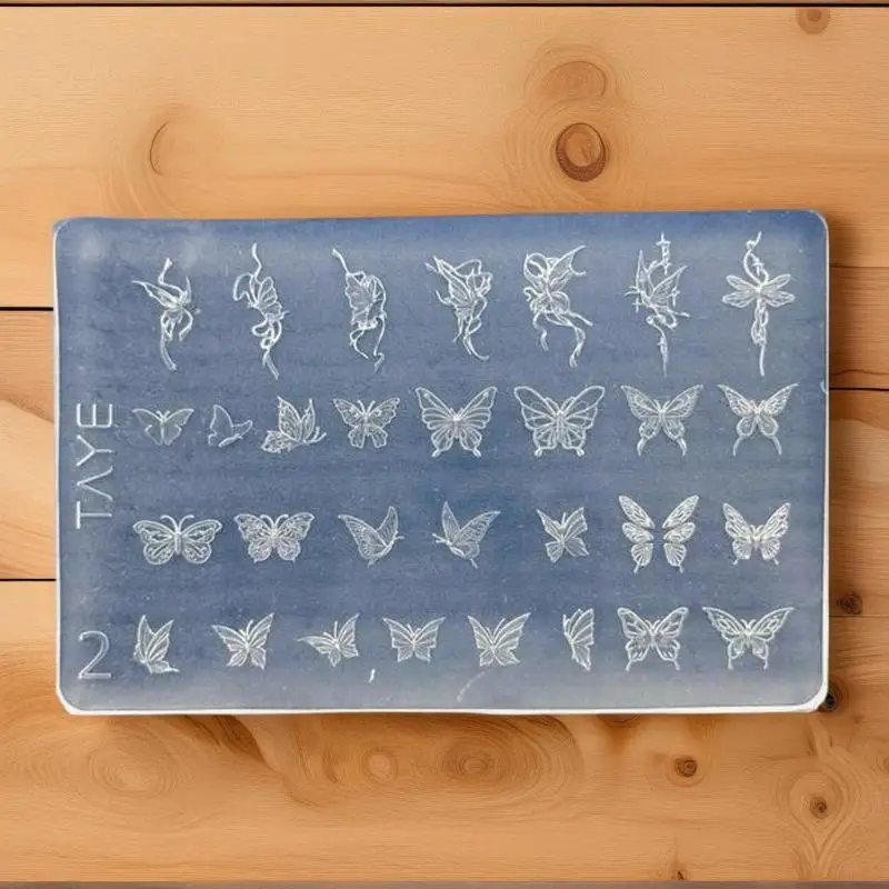 Butterfly Flower 3D Silicone Nail Mold - DIY Vintage Floral Frame, Transparent Relief Template For Nail Art Tools