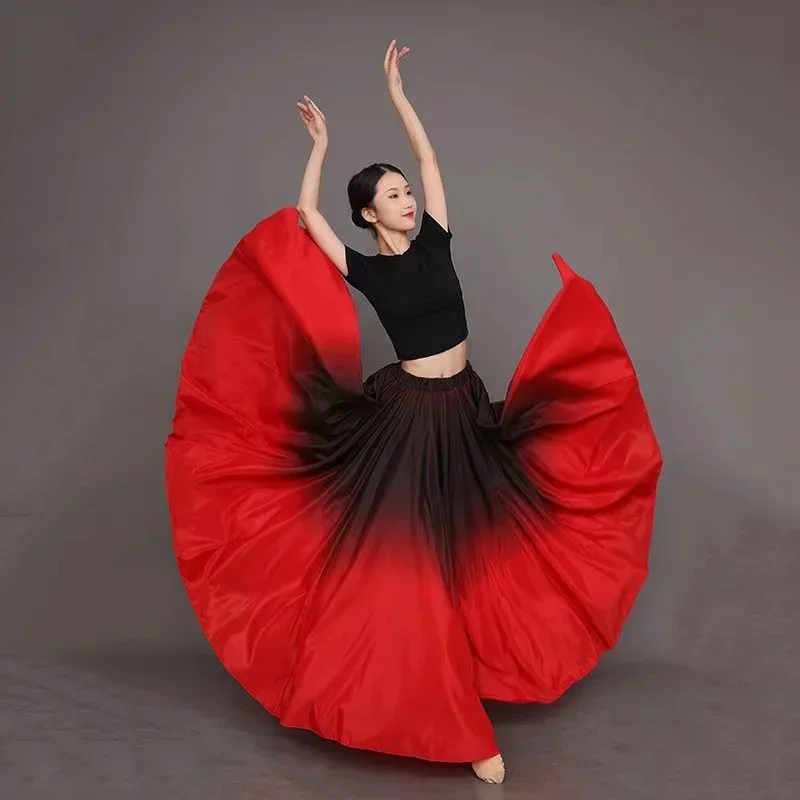 Vestidos de baile Flamenco español para mujer, faldas de baile puesta en escena, trajes de 360/540/720 grados, Vestido femenino