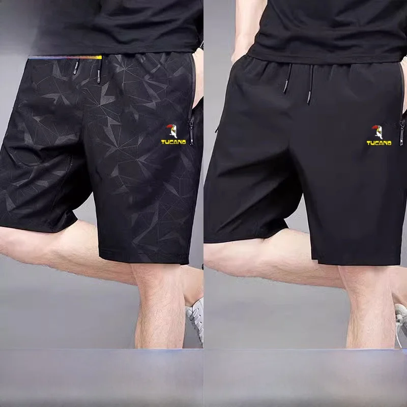 

Ice Silk orts Men's Summer Thin Loose Sports Qui Dry Trendy Large Size Casual Straight Leg Five orts Breathable Polyest...