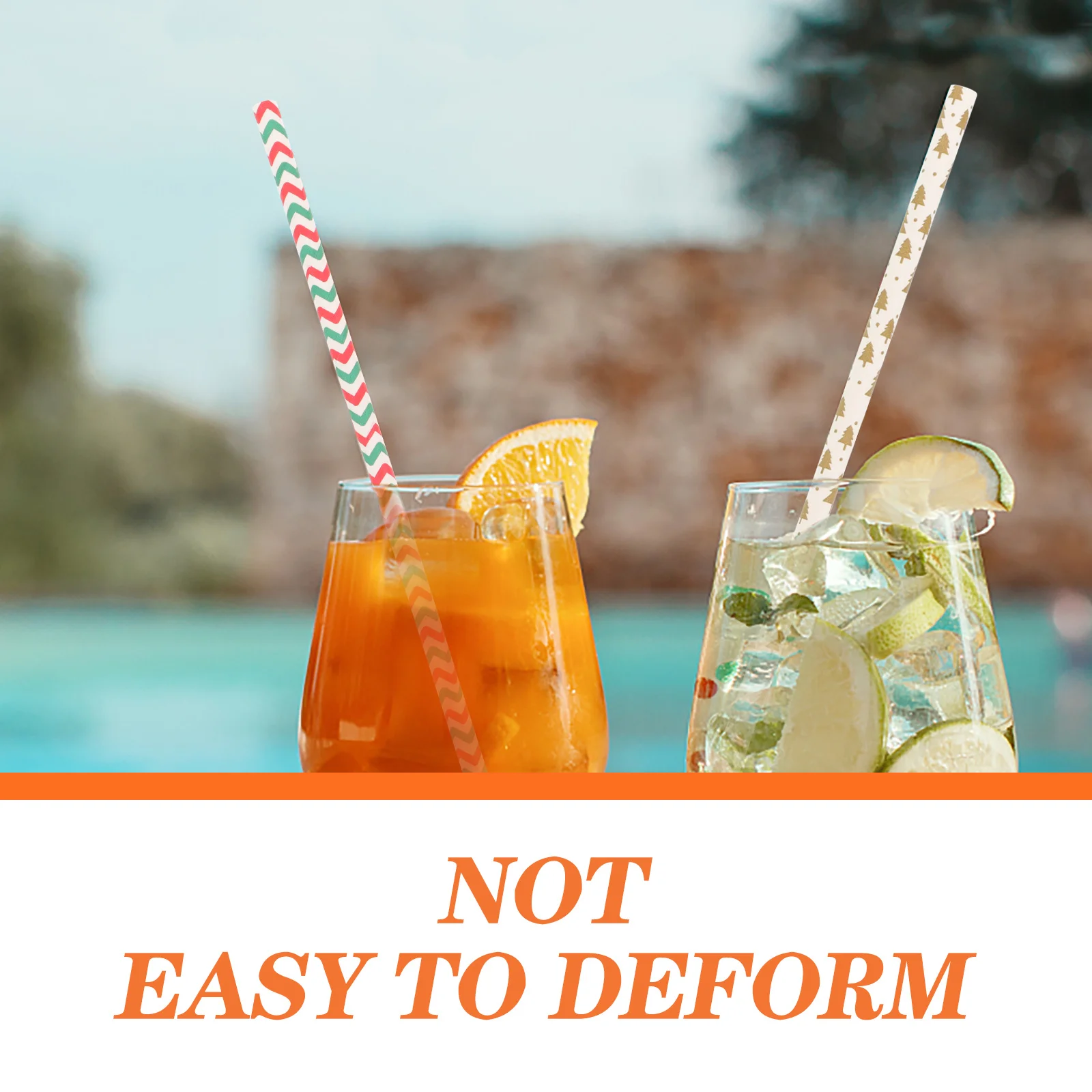 

200Pcs Christmas Paper Straws with Festive Tree and Snowflake Patterns Party Supplies for Holiday Drinking Disposable Xmas