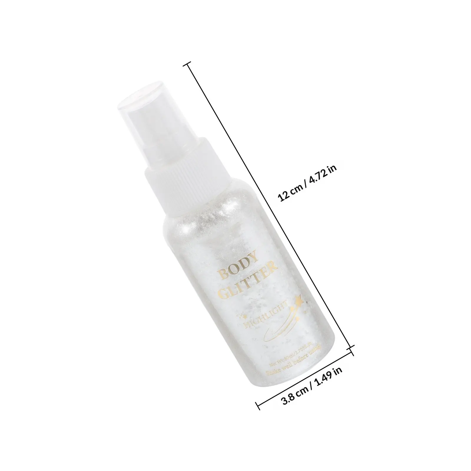 Spray Corpo Scintillante con Glitter Argento per Viso, Capelli e Tessuti, Leggero, ad Asciugatura Rapida, Effetto Luminoso, Ideale per Concerti e Serate