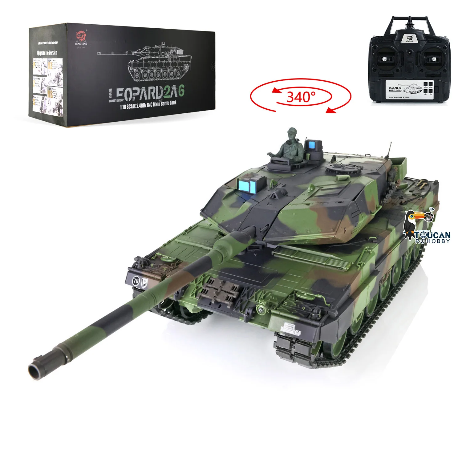 

Henglong 1:16 7.0 Leopard 2A6 RC Tank 3889 2.4G Plastic RTR Hobby Grade Battle Vehicle Collectible Toys for Adults
