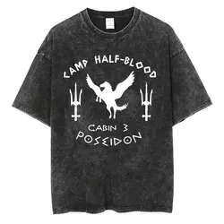 New Camp Half Blood Long Island Sound Percy Jackson T Shirts Men Women Vintage Washed Short Sleeve T-shirt Casual Oversized Tees