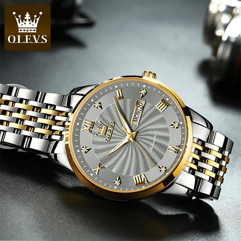 OLEVS Mens Watches Top Brand Luxury Automatic Mechanical Watch Sport Stainless Steel Waterproof Watch Men Relogio Masculino