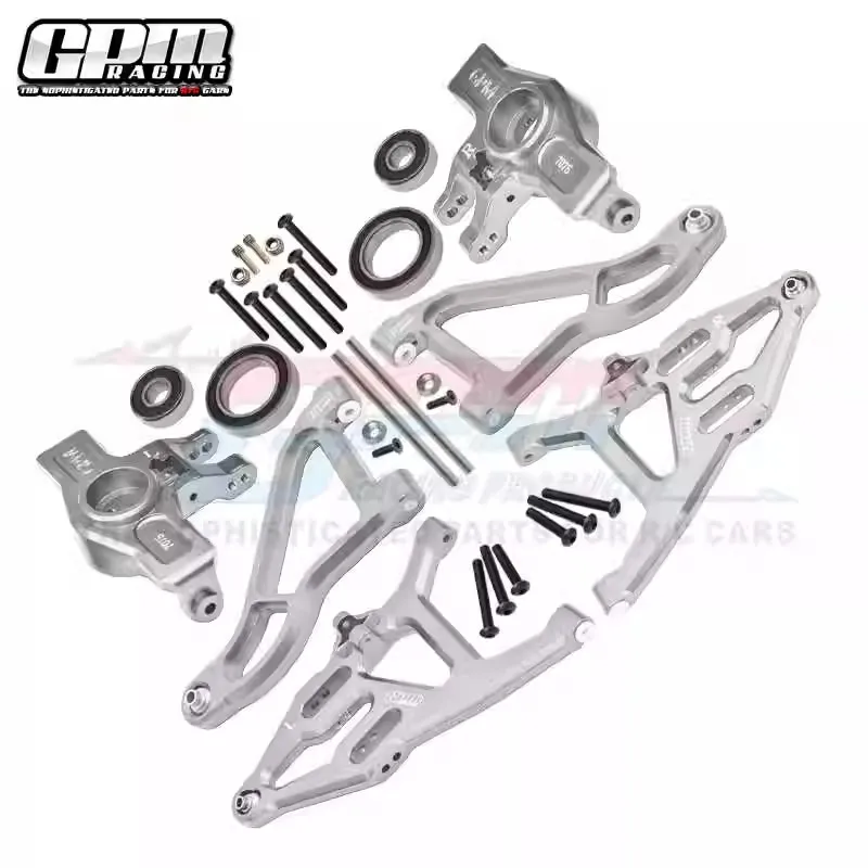 GPM upgrade part TRAXXAS 1/7 UDR aluminum alloy 7075 steering cup enlarged bearing+aluminum alloy front upper and lower arms+set