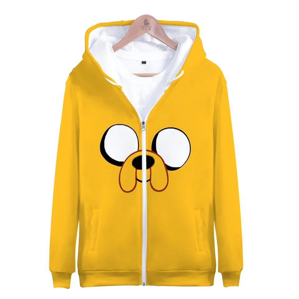 

Anime Finn and Jack the Dog Face hoodies Cosplay zipper hoodie men women long sleeve Sweatshirt Sudaderas jacket clothes