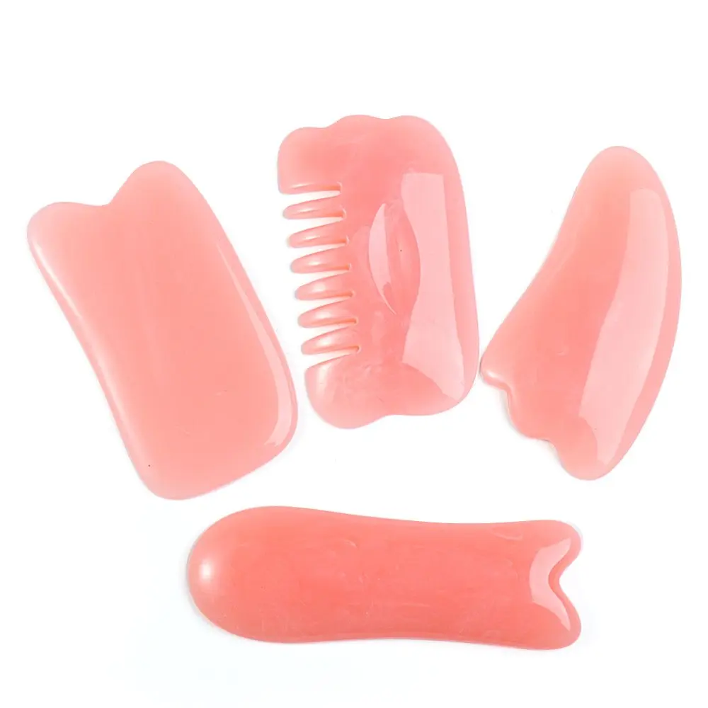 7PCS/Set Natural Resin Guasha Scraping Massage Tools Facial Body Massage Acupoint  Body Care SPA Multi-colors