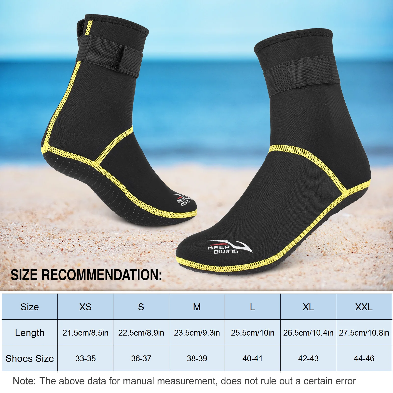 Diving Socks 3mm Neoprene Beach Water Socks Thermal Wetsuit Boots Anti Slip Diving Socks for Rafting Snorkeling Sailing Swimming