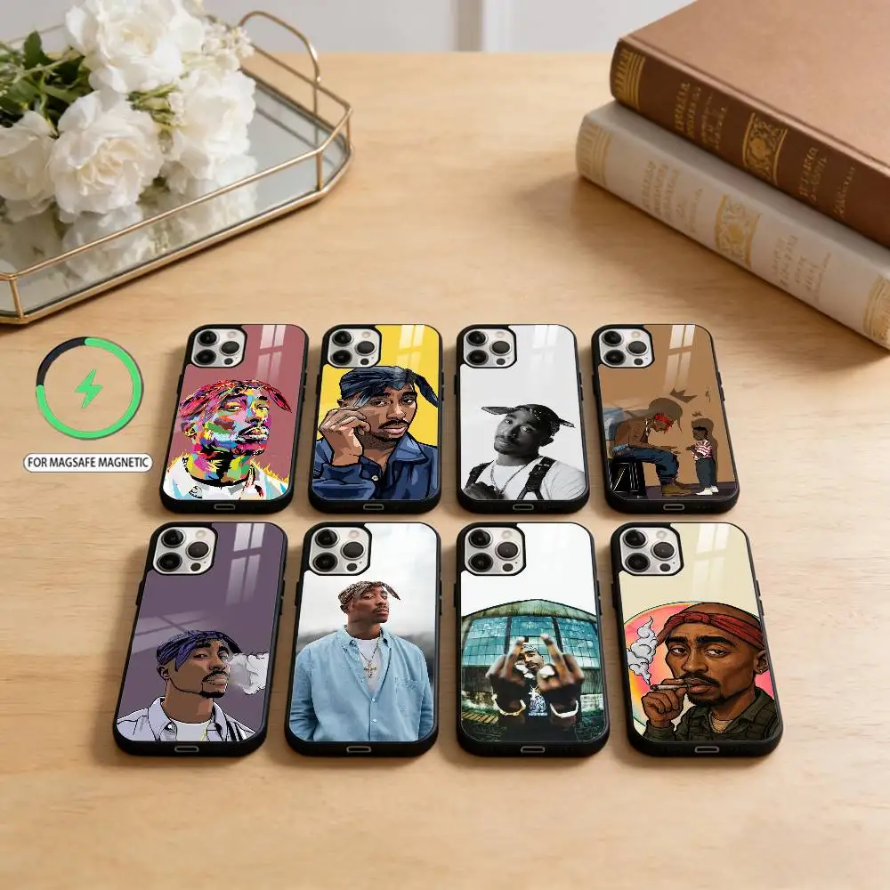 

Rapper Singer 2Pac Phone Case For iPhone17,16,15,14,13,12,11 Plus,Pro Max Magnetic For Magsafe Wireless Charging