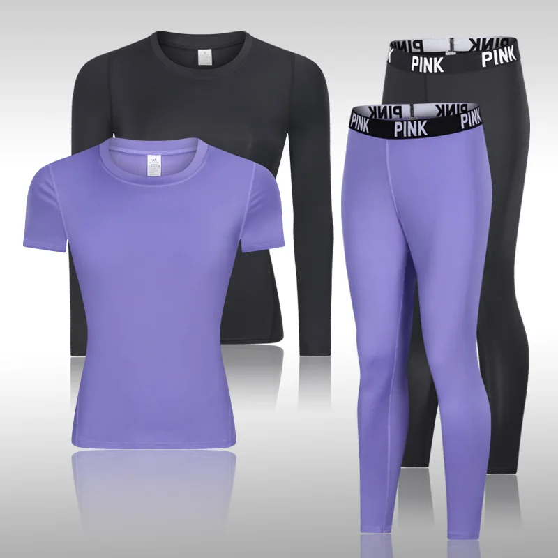 Fato de treino rápido para mulheres, roupas esportivas, calças justas de ioga, jogging sportswear, roupas de ginástica, 2pcs