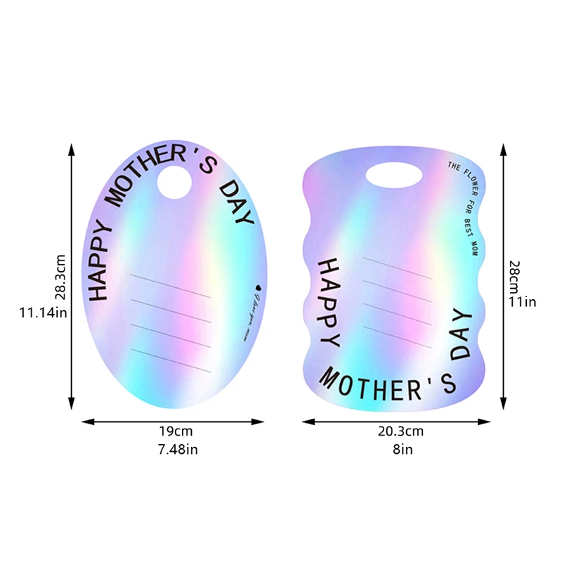 5Pcs Mother's Day Romantic Handheld Flower Box Paper Laser Card Flower Arrangement Card Paper Bouquet Wrapping Box