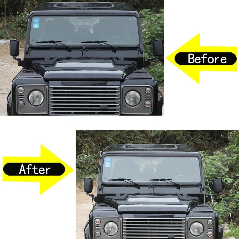 For 2004-2019 Land Rover Defender aluminum car front fenders on both sides of the protective wire rope car exterior accessories