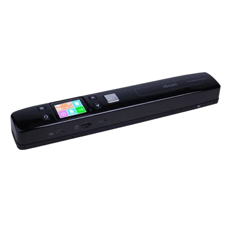 Scanner portátil portátil de documentos móveis com display LED, suporte 1050DPI    / 600DPI    / 300DPI    / PDF / JPG / TF (Preto)