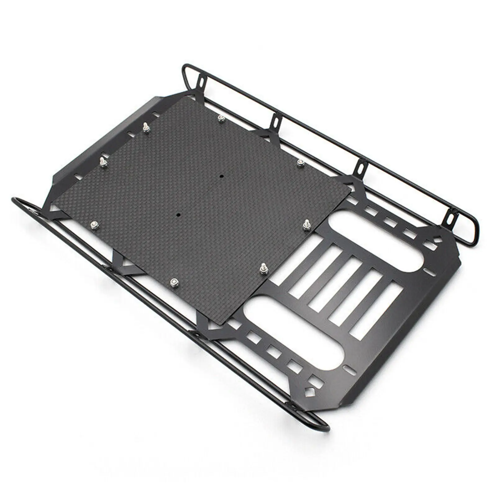 Metal Roll Cage 1:10 Roof Luggage Tray Rack for 2021 Ford Bronco TRX-4  black