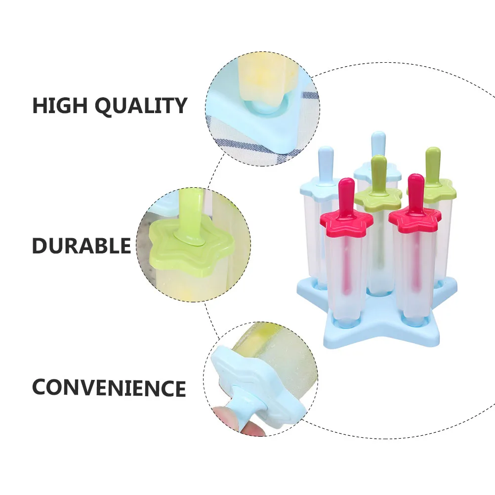 

1Set Cream Mold Diy Lolly Maker Reusable Plastic Molds Creative Shape Handle Freezer Safe Kitchen Gadget For Homemade Ice Cream