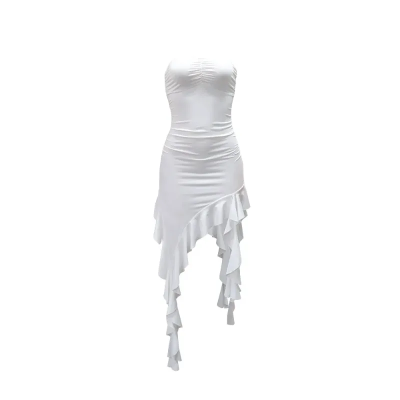 

2025 Spring/Summer European and American Fashion Trend Women's New One Shoulder Bra Wrap Hip Slim Fit Irregular Dress