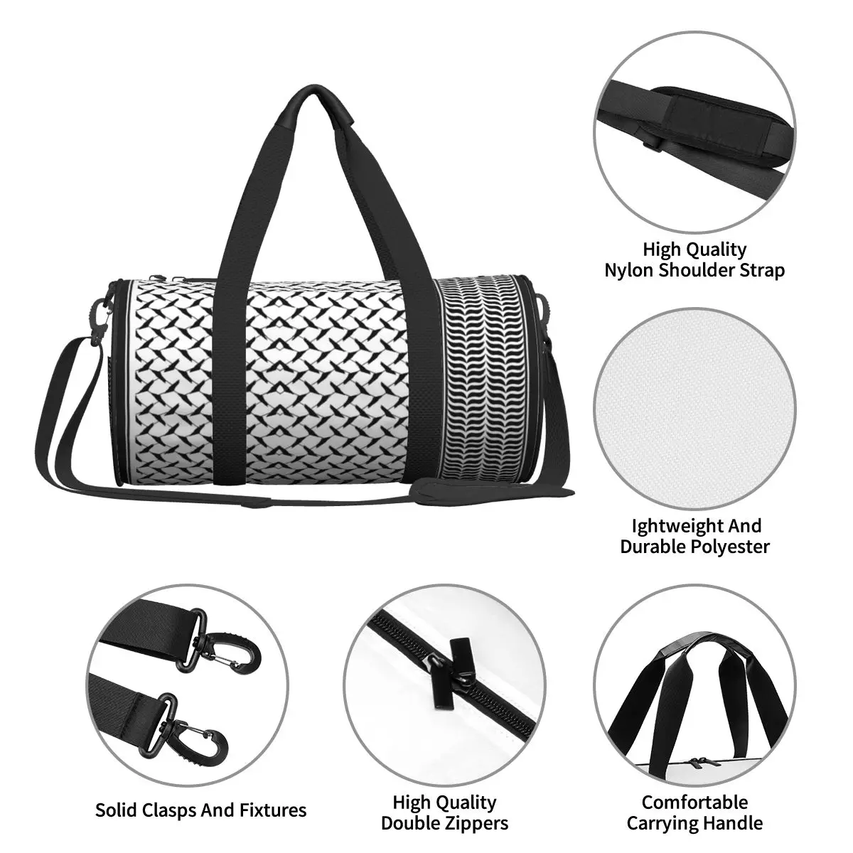 Keffiyeh Ramallah Sport Bags Cool Large Capacity Gym Bag Waterproof Couple Printed Handbag Training Cute Fitness Bag