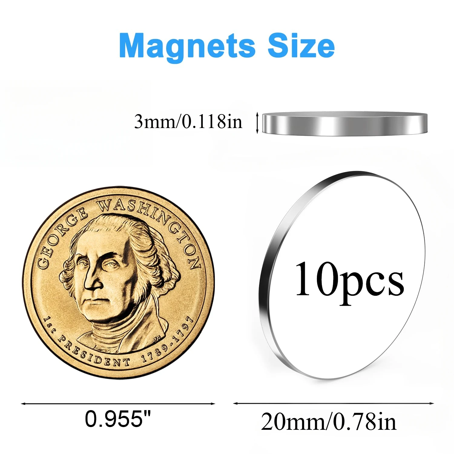 Multiple Sizes of 25x2/20x3mm N30 Circular Refrigerator Magnets, Widely Used for Cabinet, Warehouse, and Office Tool Storage