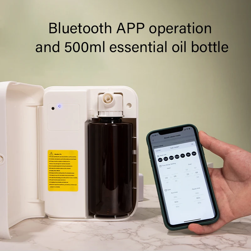 NAMSTE 500ML Professional Aroma Diffuser Waterless Bluetooth App Control Essential Oil Diffusers Electric for Home Hotel Office